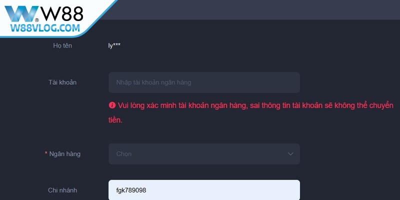 Quy trình rút tiền W88 nhanh chóng minh bạch